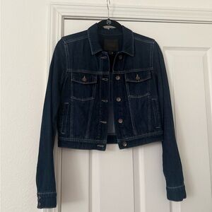 PAIGE Dark Indigo Denim Jacket - Classic Trucker Style